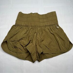 FP Movement Free People The Way Home Shorts Nylon Army Green S Sporty Athletic